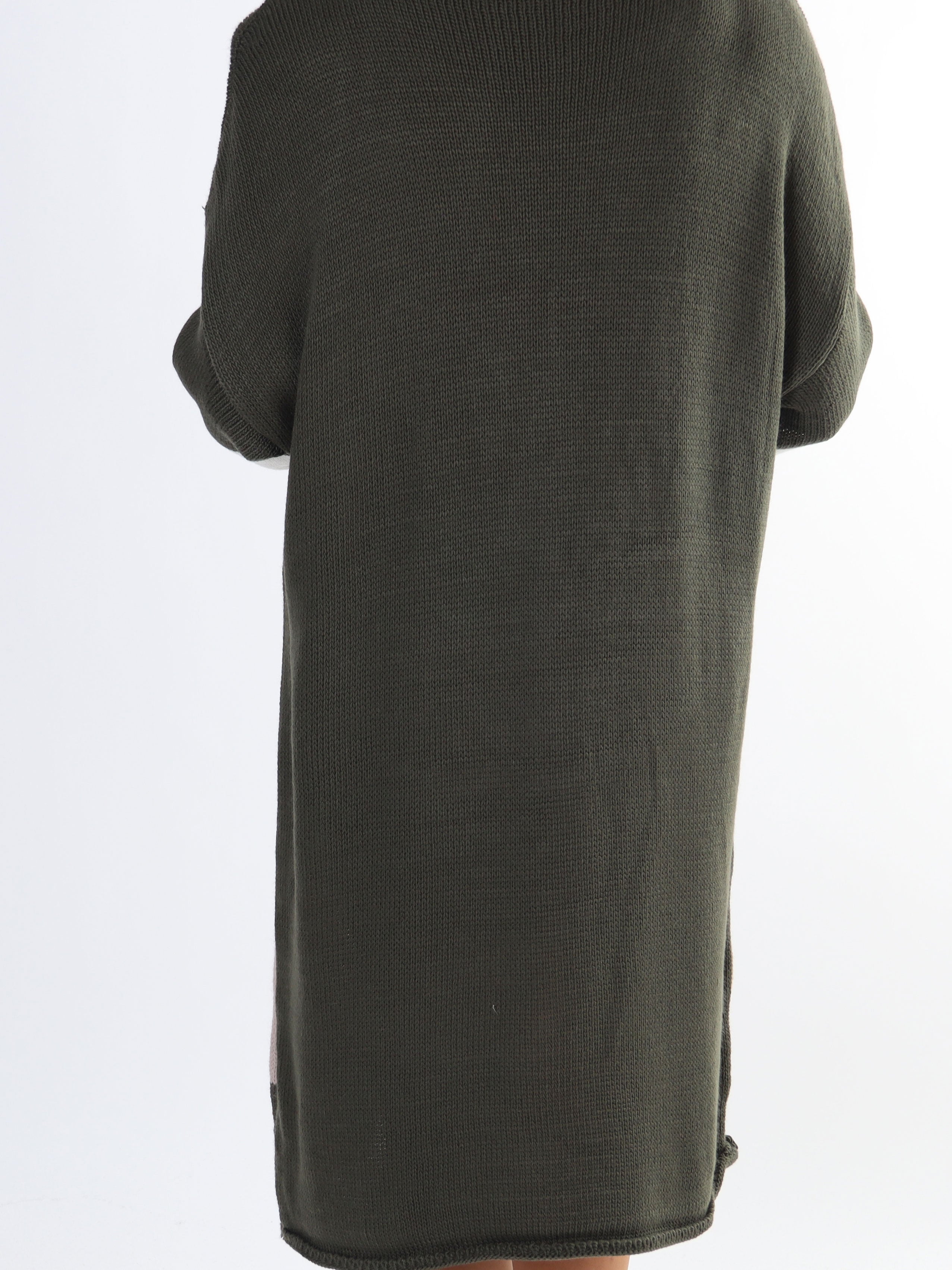 Love - Stickad plus size klänning med breda ränder och text